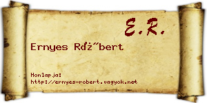 Ernyes Róbert névjegykártya
